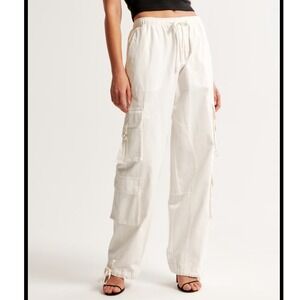 Abercrombie Fitch Women Baggy Cargo Pants High‎ Rise XL Pull On Coastal NWT